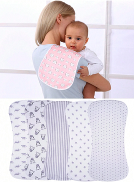 Baby Burp Cloths (5pc) - Grey
