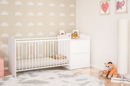 Milano Baby Crib & Corner Chest - White