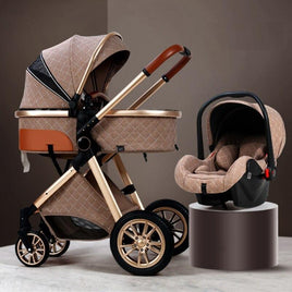 My Mom And Me - 3 in 1 Foldable Baby Stroller Travel System khaki