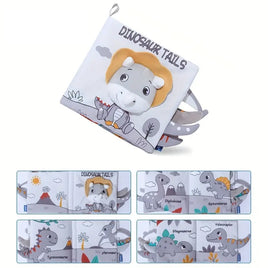Soft Cloth Book with 3D Animal Tails - Dinosaur