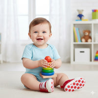 Baby Boy Sneakers - Red Polka Dots