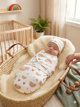 2pc Baby Swaddling Blanket - Rainbows