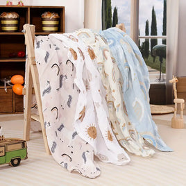 4-Pack Silky-Soft Bamboo Muslin Swaddles - Dreamy Skies