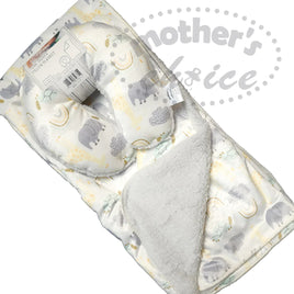 Baby Travel Blanket And Pillow - Elephant & Rainbow