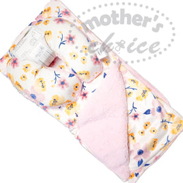 Baby Travel Blanket And Pillow - Yellow Flower