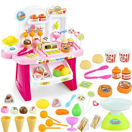 Kids Mini Supermarket Play Set (34 Pieces) - Pink