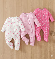 3PC Baby Romper Set - Hearts & Rainbows