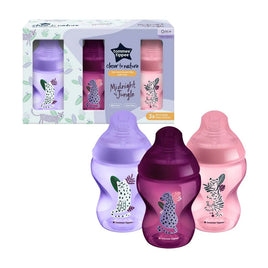Tommee Tippee - 260ml Midnight Jungle 3 Pack - Pink