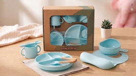 Baby Silicone Feeding Set - Blue
