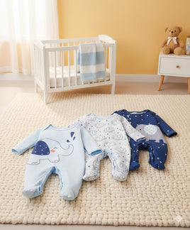 3PC Baby Romper Set - Blue