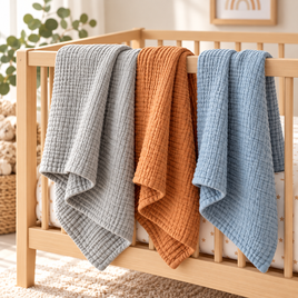 3-Piece Cotton Gauze Baby Swaddle Blanket Set 2
