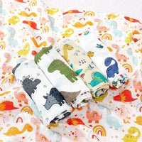5-Pack Silky-Soft Bamboo Muslin Swaddles - Dinosaurs