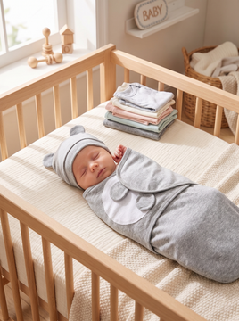 Grey Summer Cotton Baby Swaddling Blanket