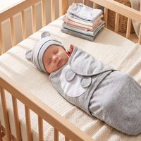 Grey Summer Cotton Baby Swaddling Blanket