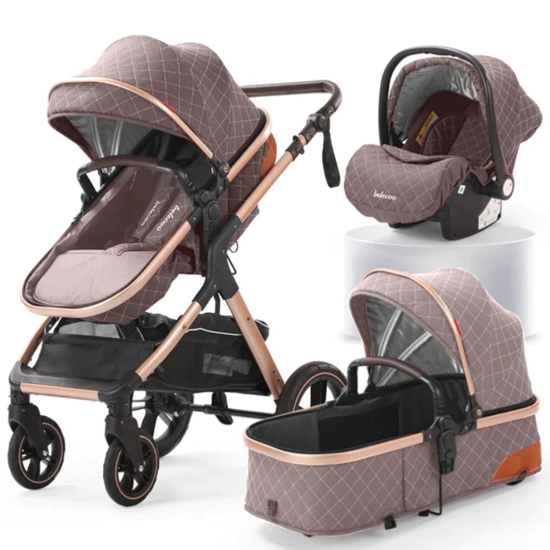 Belecoo X1 in Travel System Khaki| My Mom And Me