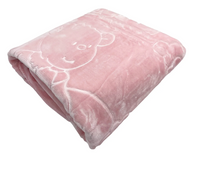 Baby Mink Blanket - Pink Bear