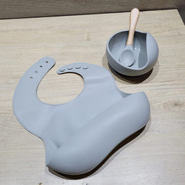 Silicone Baby Feeding Set - Grey