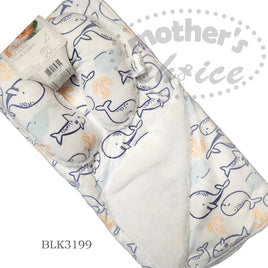 Baby Travel Blanket And Pillow - Whales & Anchors