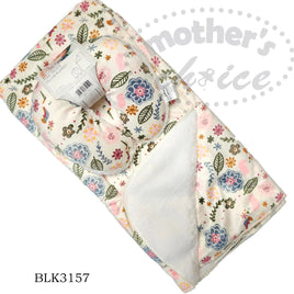 Baby Travel Blanket And Pillow - Flowers & Leaves