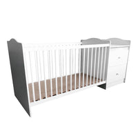 Milano Baby Crib & Corner Chest - White
