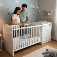 Milano Baby Crib & Corner Chest - White