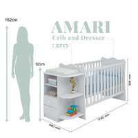 Amari Crib and Dresser Combo - White