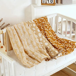 3-Pack Silky-Soft Bamboo Muslin Swaddles - Earth & Leaf (Large)