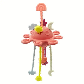 Silicone Baby Pull Activity Toy - Pink