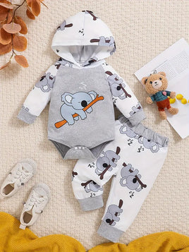 Baby Hooded Romper & Pants Set - Koala