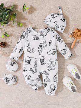 Baby Romper With Gloves And Hat - Winnie & Friends