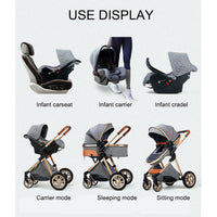 My Mom And Me - 3 in 1 Foldable Baby Stroller Travel System - Black
