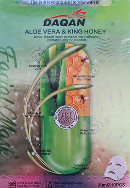 Daqan - Aloe Vera & King Honey Facial Masks Intensive (10Pc)