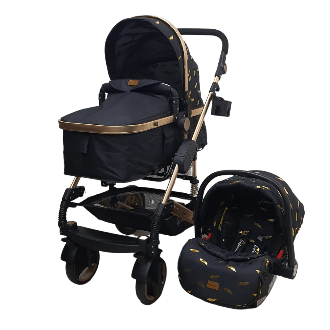 Belecoo Q3 Limited Edition Gold Leaf Print Baby Stroller My Mom