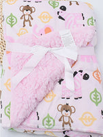 Animal Print Pink Baby Swaddling Blanket