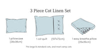 Cabbage Creek 3 Piece Baby Cot Linen Set - Grey Stars
