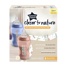 Tommee Tippee – Closer to Nature – Decorated Bottles 340ml x 2 - Girl