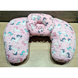 U Shaped Nursing Pillow - Pink Unicorns