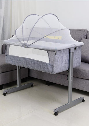 Next To Me Baby Camp Cot, Grey with net. 0 to 9 months
