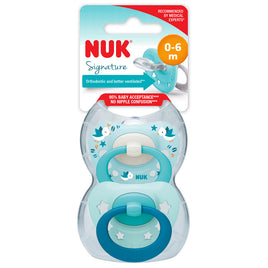 NUK - Signature Soother 2 Pack - Bird/Mint Blue