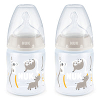 Nuk - 2 x 150ml Twin Pack FC Bottle Silicone Teat size 1 - Safari