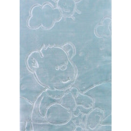 Baby Mink Blanket - Blue Bear, blue color, Size: 110 X 140CM