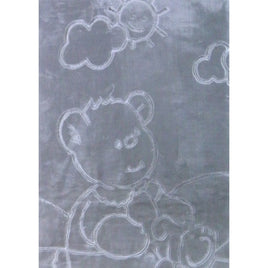 Baby Mink Blanket - Grey Bear, Grey color, Size: 110 X 140CM