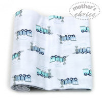3 Pack Baby Flannel Receiver Blanket - Boys Train