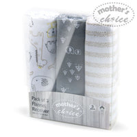 3 Pack Baby Flannel Receiver Blanket - Elephant