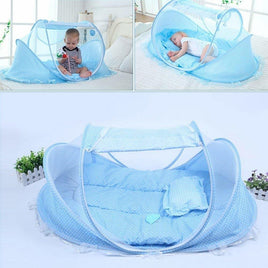 Baby Sleeping Tent – BLUE, blue colour, with baby pillow and thin mat