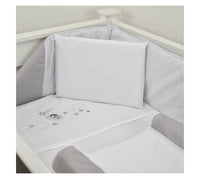 Cabbage Creek 5 Piece Baby Cot Linen Set  - Grey Bear On The Moon
