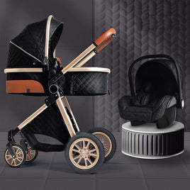 My Mom And Me - 3 in 1 Foldable Baby Stroller Travel System - Black