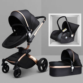 Agape Luxury Baby Stroller Eggshell 360° Travel System - Black