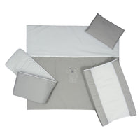 Cabbage Creek 5 Piece Baby Cot Linen Set   - Aeroplane Grey