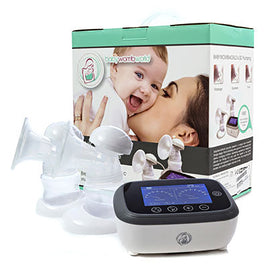 Baby Womb World - Portable Double Electric Breast Pump, white and black